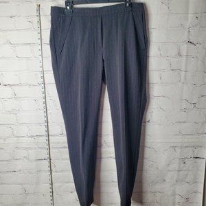 Brunello Cucinelli Grey Pin Striped Wool Blend Trousers